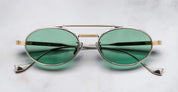 Ottica Mondello Roma - Cutler and Gross - CGST-1427-51-01 - LADBROKE 1427 - SILVER / GOLD - Titanium - shape Oval - silver, gold - EYEWEAR - SUNGLASSES - Unisex,Uomo,Donna,Women,Men - lens Green - Made In Japan