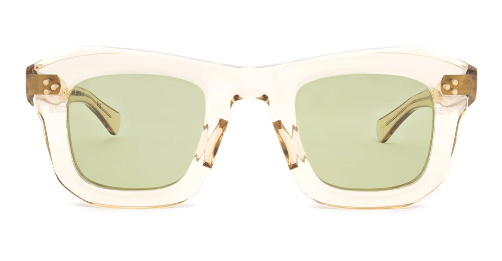 Ottica Mondello Roma - Max Pittion - MXPL-012G - MONSTRE - DUSTY CHAMPAGNE / GREEN LENS - Acetate - shape Squared - Champagne - EYEWEAR - SUNGLASSES - Unisex,Uomo,Donna,Women,Men - lens Green - Made In Japan