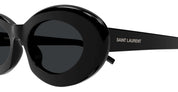 Ottica Mondello Roma - Saint Laurent - SL 594-008 - SL 594-008 - BLACK - Acetate - shape Oval - Black - EYEWEAR - SUNGLASSES - Donna,Women - lens Grey - Made In Italy
