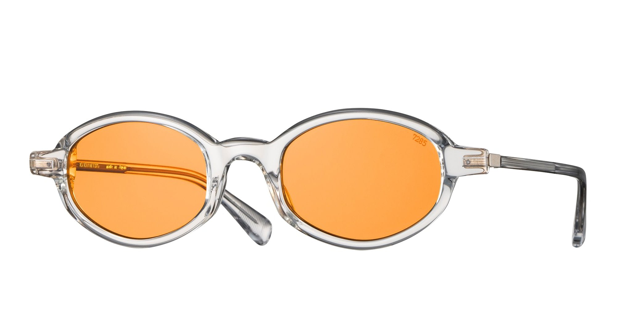  ORANGE LENS - Acetate - shape Oval - Crystal - EYEWEAR - SUNGLASSES - Unisex,Uomo,Donna,Women,Men - lens orange - Made In Japan