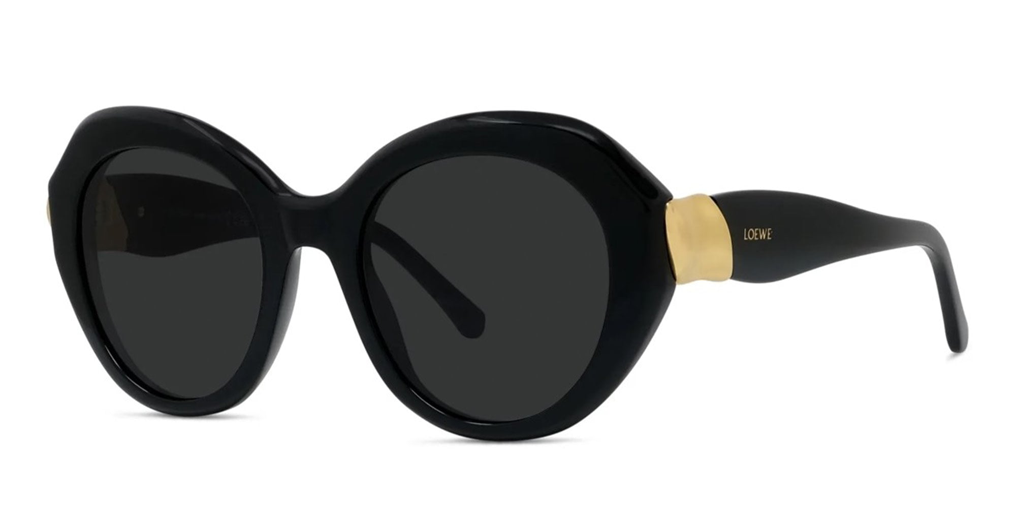 Ottica Mondello Roma - Loewe - LW40203I5201A - COIL BLACK ROUND SUNGLASSES - Acetate - shape Round - Black - EYEWEAR - SUNGLASSES - Donna,Women - lens Grey - Made In Italy