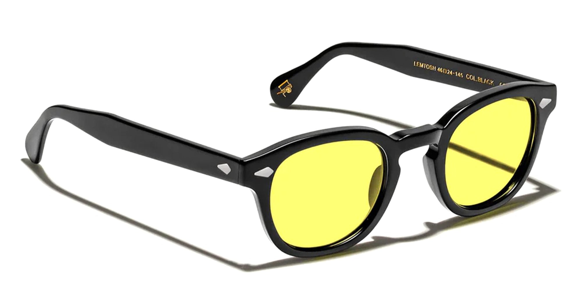 Ottica Mondello Roma - Moscot - OR-LMB2-S46240200-TG - LEMTOSH (46) - BLACK / CUSTOM MELLOW YELLOW LENS - Acetate - shape Classic - Black - EYEWEAR - SUNGLASSES - Unisex,Uomo,Donna,Women,Men - lens yellow - Made In China