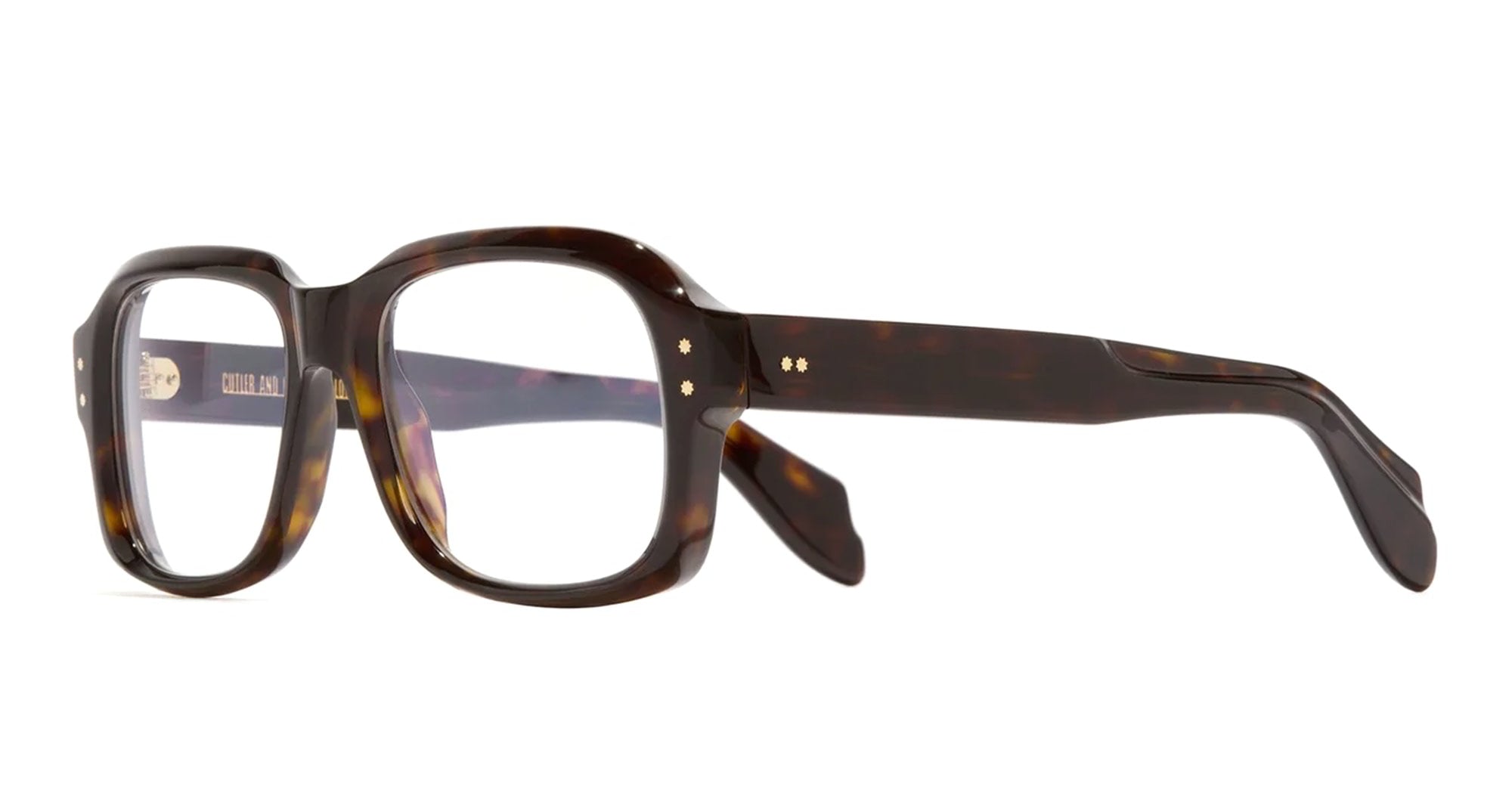 Ottica Mondello Roma - Cutler and Gross - CGOP-9852-52-02 - 9852 - DARK HAVANA RX - Acetate - shape Squared - Black - EYEWEAR - EYEGLASSES - Unisex,Uomo,Donna,Women,Men - lens Clear - Made In Italy