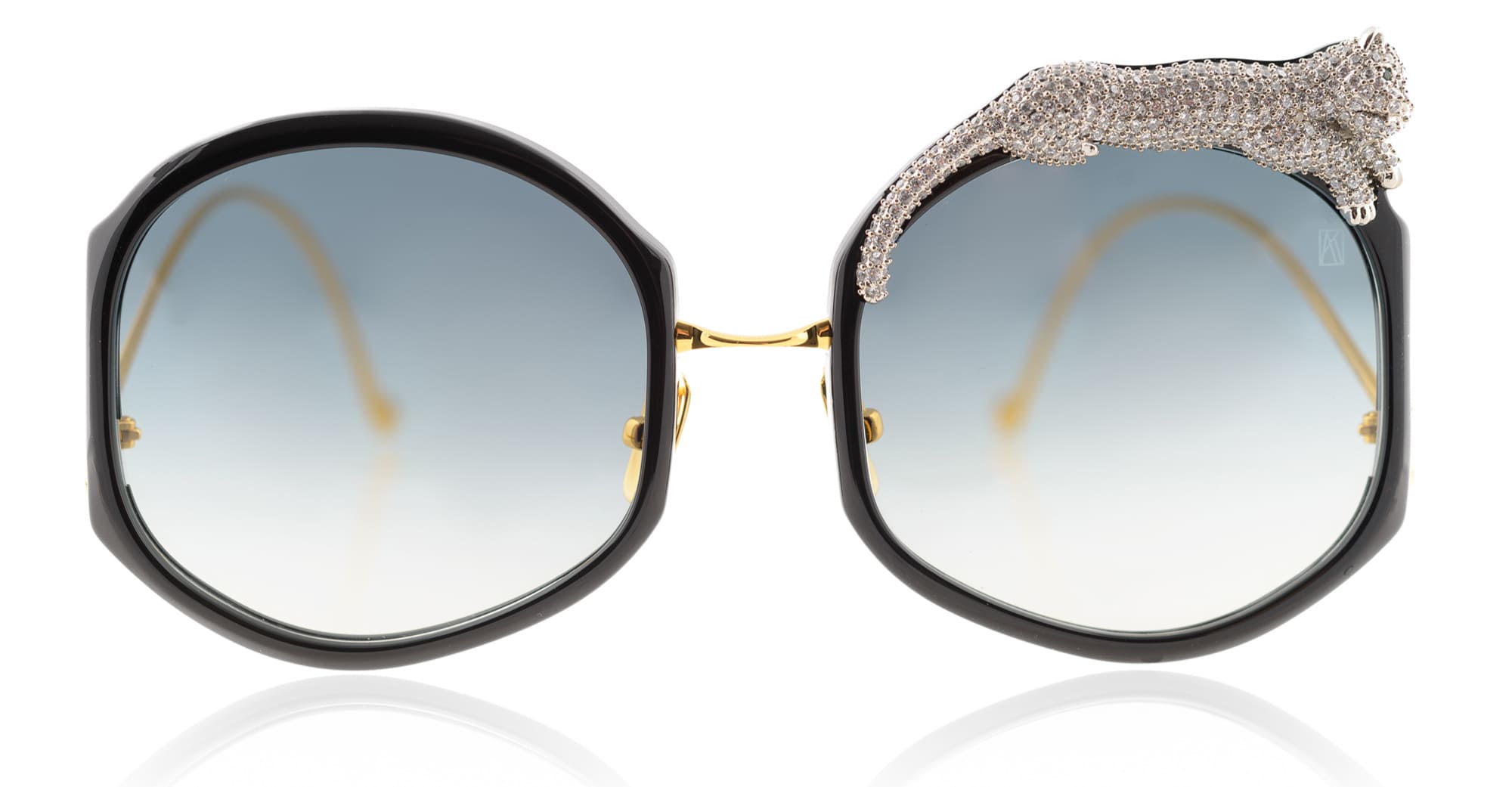 Ottica Mondello Roma - Anna-Karin Karlsson - S201-4801 - ROSE ET LE REVE - Ice Crystal - Titanium - shape Octgonal - Black, gold - EYEWEAR - SUNGLASSES - Donna,Women - lens Gradient grey - Made In Japan