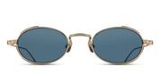 Ottica Mondello Roma - Matsuda - M3169.SG.BG.50 - M3169 - BRUSHED GOLD / BLUE GREY SOLID - Titanium - shape Oval - Gold - EYEWEAR - SUNGLASSES - Unisex,Uomo,Donna,Women,Men - lens Blue - Made In Japan
