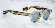 Ottica Mondello Roma - Jacques Marie Mage - JMMZP-10Y3 - DECADE COLLECTION: ZEPHIRIN - DUN - Acetate - shape Squared - beige - EYEWEAR - SUNGLASSES - Uomo,Men - lens Blue - Made In Japan