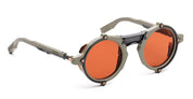 Ottica Mondello Roma - Movitra - NOMAD 01 C4 - NOMAD 01 C4 - SWAMP (MATTE) / VIOLET LENS - Acetate, metal - shape Round - grey - EYEWEAR - SUNGLASSES - Unisex,Uomo,Donna,Women,Men - lens violet - Made In Italy