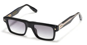 Ottica Mondello Roma - John Dalia - P18-C600-51 - PROJECT 18 (51) -  C600 Shiny Black / Yellow Gold - Acetate - shape Squared - Black, gold - EYEWEAR - SUNGLASSES - Unisex,Uomo,Donna,Women,Men - lens Grey - Made In France