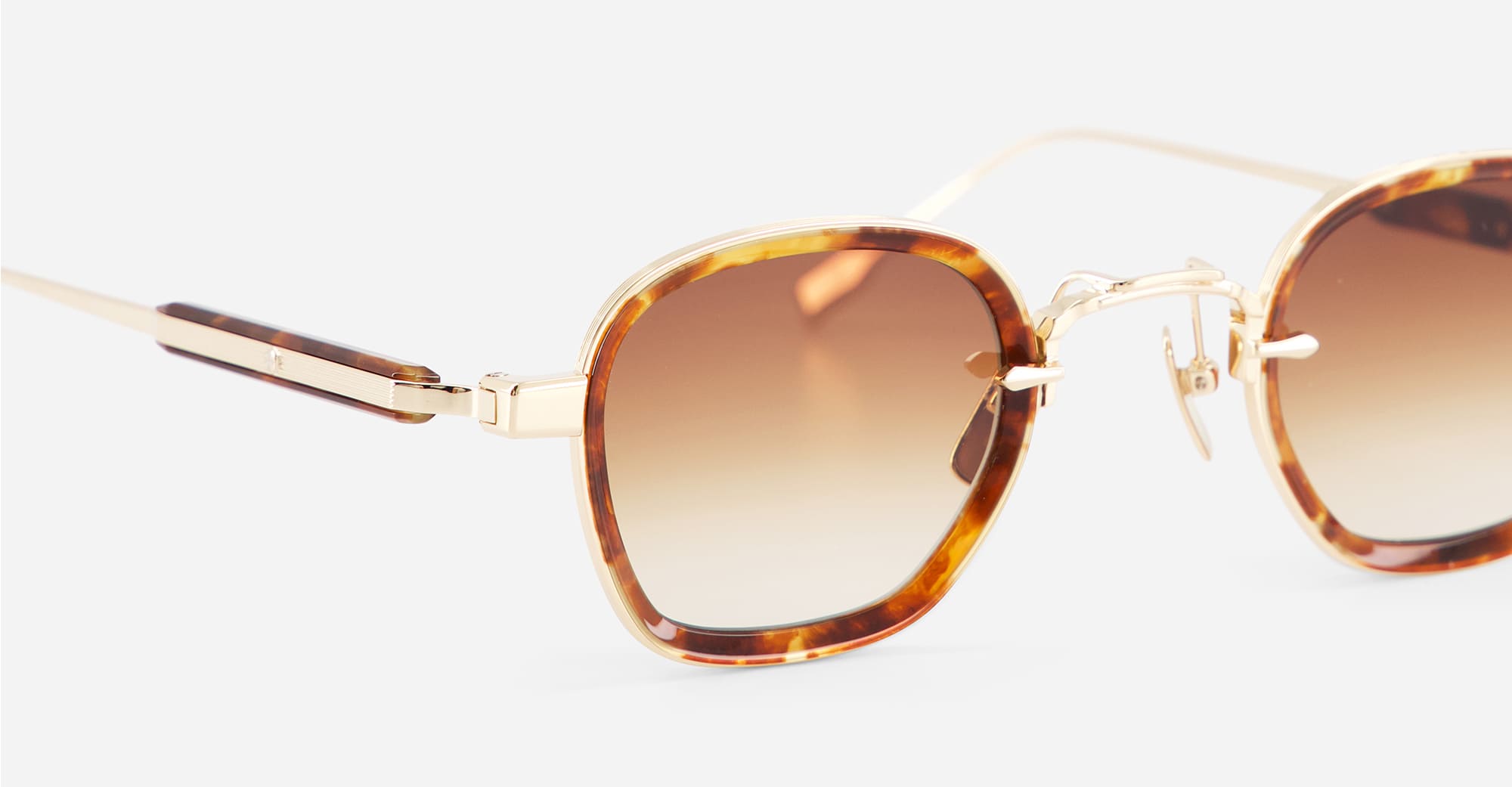 Ottica Mondello Roma - Sato - Rigel-LG-T-1 - RIGEL - LUNAR GOLD / TORTOISE - Acetate, titanium - shape Squared - gold, tortoise - EYEWEAR - SUNGLASSES - Unisex,Uomo,Donna,Women,Men - lens Gradient brown - Made In Japan