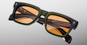 Ottica Mondello Roma - Jacques Marie Mage - JMMTR-18L - TORINO - BORNEO - Acetate - shape Rectangular - green - EYEWEAR - SUNGLASSES - Unisex,Uomo,Donna,Women,Men - lens orange - Made In Japan