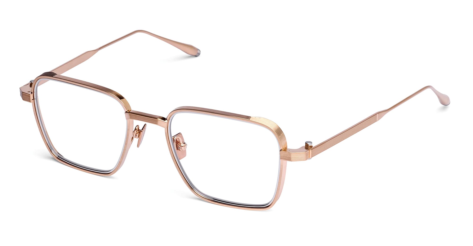 Ottica Mondello Roma - Akoni - AKX-529A-50 - GIANO - BRUSHED 12K GOLD / SILVER RX - Titanium - shape Rectangular - gold, silver - EYEWEAR - EYEGLASSES - Unisex,Uomo,Donna,Women,Men - lens Clear - Made In Japan