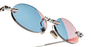 Ottica Mondello Roma - Kuboraum - KRSH62GM0000004R - MASK H62 - GUNMETAL - Metal - shape Oval - grey - EYEWEAR - SUNGLASSES - Unisex,Uomo,Donna,Women,Men - lens violet - Made In Italy