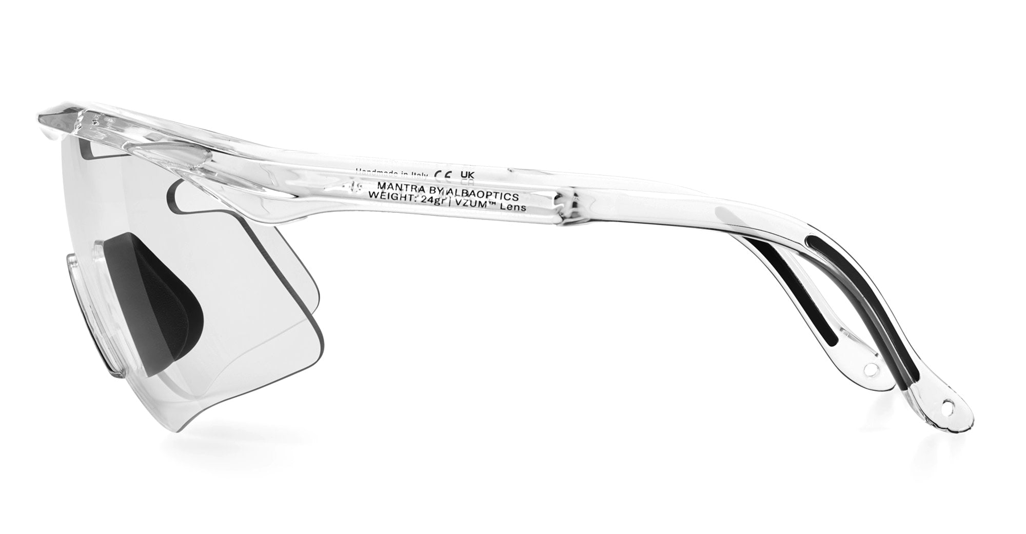 Ottica Mondello Roma - Alba Optics - 8050054518152 - MANTRA - CRYSTAL GLOSSY / VZUM F-LENS CLASSIC - Tr90 - shape Mask - Crystal - EYEWEAR - SUNGLASSES - Unisex,Uomo,Donna,Women,Men - lens Grey - Made In Italy