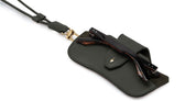 Ottica Mondello Roma - Jacques Marie Mage - JMMHTC-A21 - JMM EYEWEAR CASE - HUNTER - AGAVE - Leather - shape Eyewear case - Black - ACCESSORI - ACCESSORIES - Unisex,Uomo,Donna,Women,Men - lens  - Made In Italy