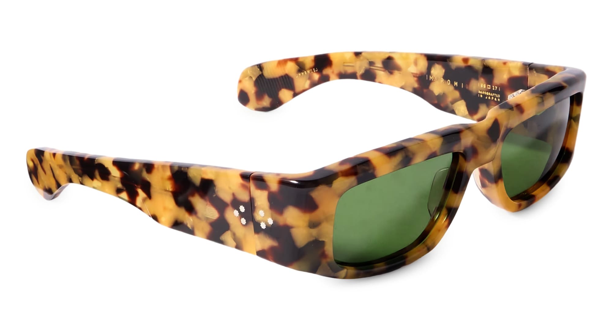 Ottica Mondello Roma - Jacques Marie Mage - JMMRM-15J - ROMI - GOLD DUST - Acetate - shape Rectangular - Havana - EYEWEAR - SUNGLASSES - Unisex,Uomo,Donna,Women,Men - lens Green - Made In Japan