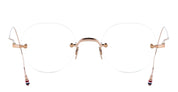 Ottica Mondello Roma - Thom Browne - UEO937A-G0001-711-47 - ROUND RIMLESS - WHITE GOLD RX - Titanium - shape Round - white gold - EYEWEAR - EYEGLASSES - Unisex,Uomo,Donna,Women,Men - lens Clear - Made In Japan
