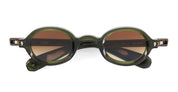 Ottica Mondello Roma - Sato - Altair-DO-BB-1 - Altair - Deep Olive / Brushed Bronze - Acetate - shape Oval - green - EYEWEAR - SUNGLASSES - Unisex,Uomo,Donna,Women,Men - lens Gradient brown - Made In Japan