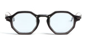 Ottica Mondello Roma - Movitra - CLIMAX 04-C2 S - Climax 04 - C2 Crystal Black / Light Blue Lens - Acetate, metal - shape Octagonal - Black - EYEWEAR - SUNGLASSES - Uomo,Men - lens light blue - Made In Italy