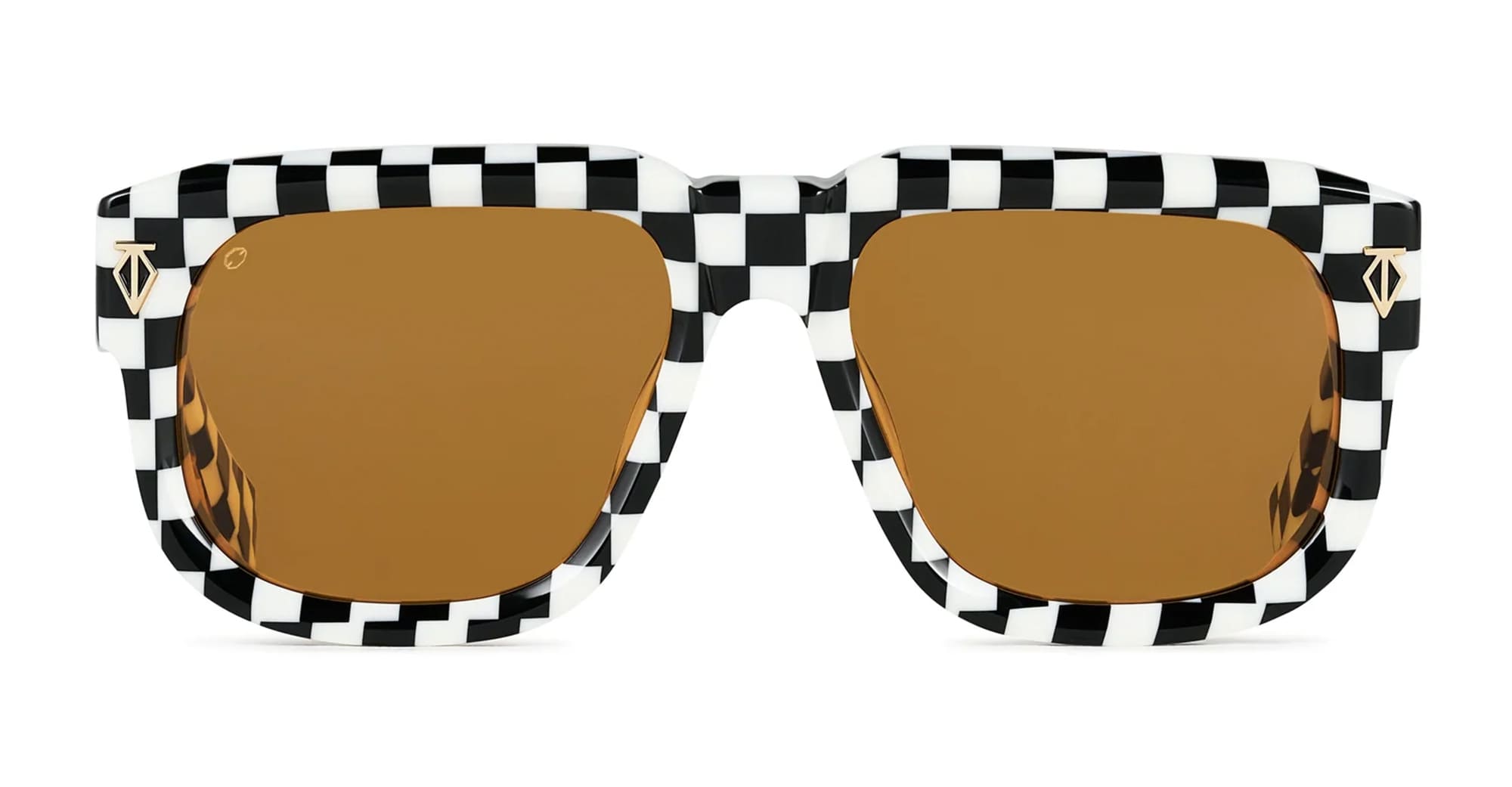 Ottica Mondello Roma - T HENRI - VLAF - VALOUR - FINISHLINE - Acetate - shape Squared - black, white - EYEWEAR - SUNGLASSES - Unisex,Uomo,Donna,Women,Men - lens orange - Made In Japan