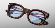 Ottica Mondello Roma - Jacques Marie Mage - JMMLG-5C - ELMYR - ARGYLE - titanium, acetate - shape Panto - Havana - EYEWEAR - SUNGLASSES - Unisex,Uomo,Donna,Women,Men - lens Blue - Made In Japan