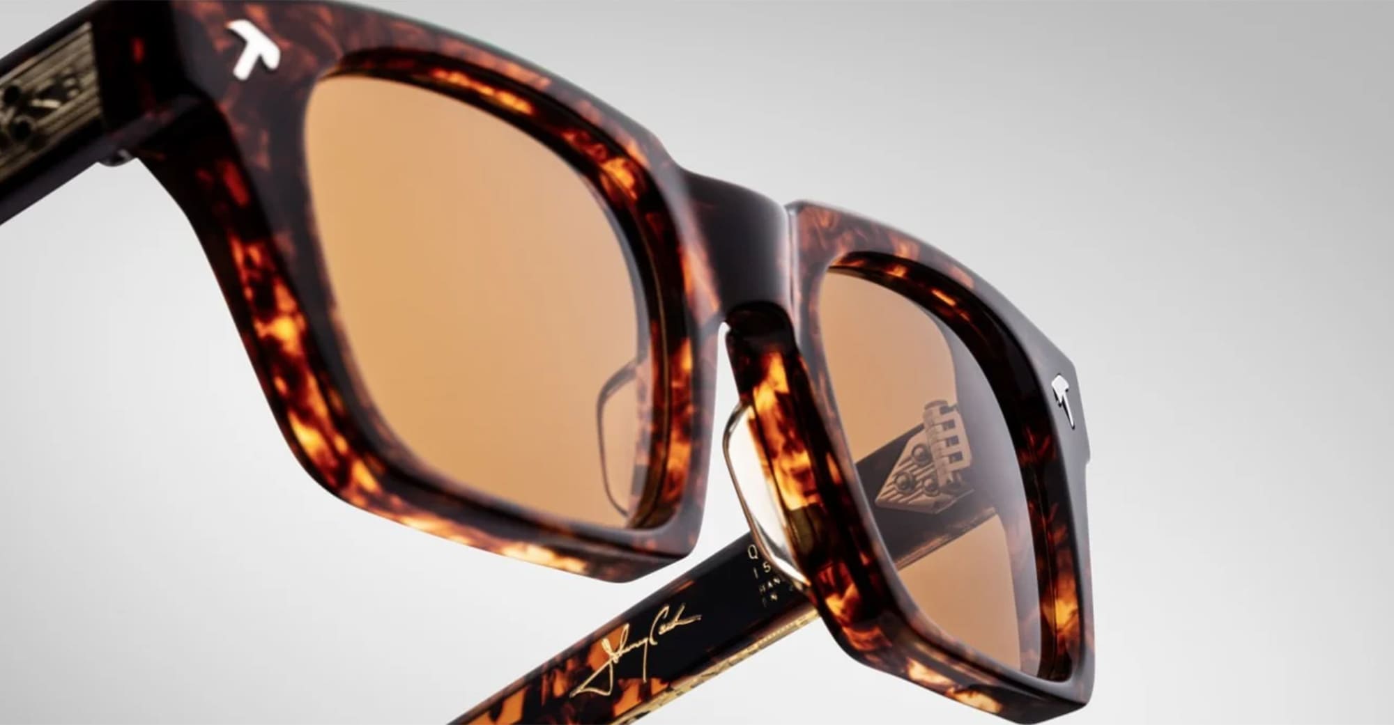 Ottica Mondello Roma - Jacques Marie Mage - JMMQU-15D - JOHNNY CASH BY JMM: QUENTIN - SAMOA - Acetate - shape Rectangular - Tortoise - EYEWEAR - SUNGLASSES - Uomo,Men - lens orange - Made In Japan