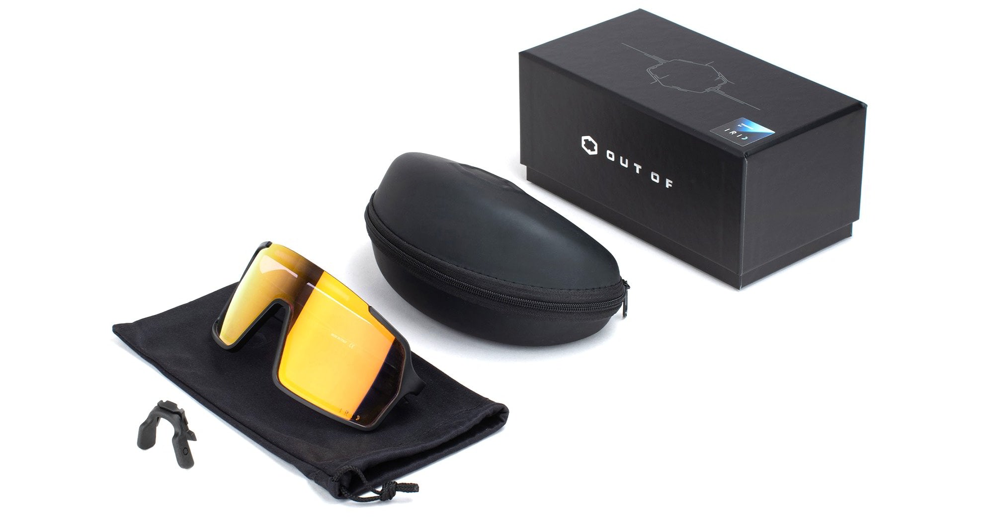 Ottica Mondello Roma - Out Of - XS145588M - Bot 3 - Black / White / IRID red Medium - Acetate - shape Mask - black, white - EYEWEAR - SUNGLASSES - Unisex,Uomo,Donna,Women,Men - lens red - Made In Italy