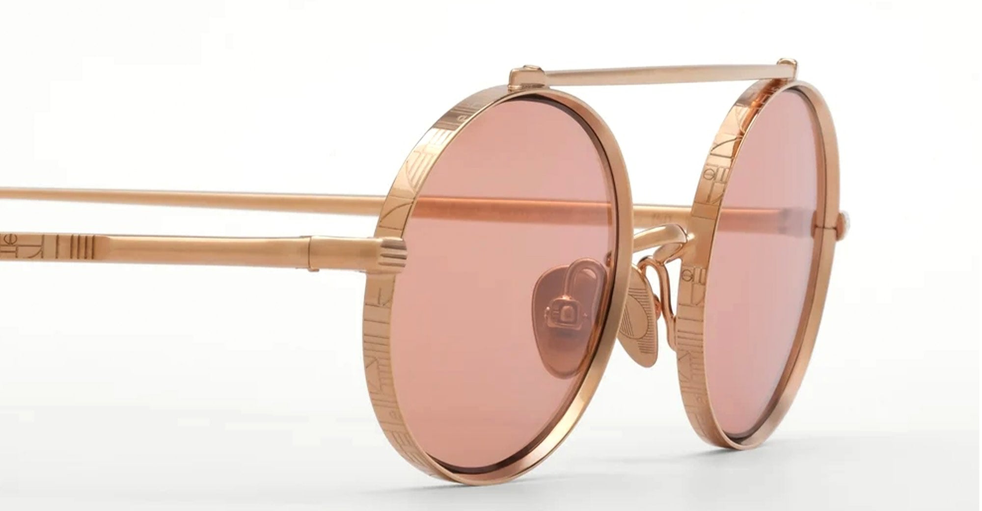 Ottica Mondello Roma - Ahlem - AHL.003962.SUN - Turbigo - Peony Gold / Peach Lens - Metal - shape Oval - Gold - EYEWEAR - SUNGLASSES - Unisex,Uomo,Donna,Women,Men - lens Pink - Made In France