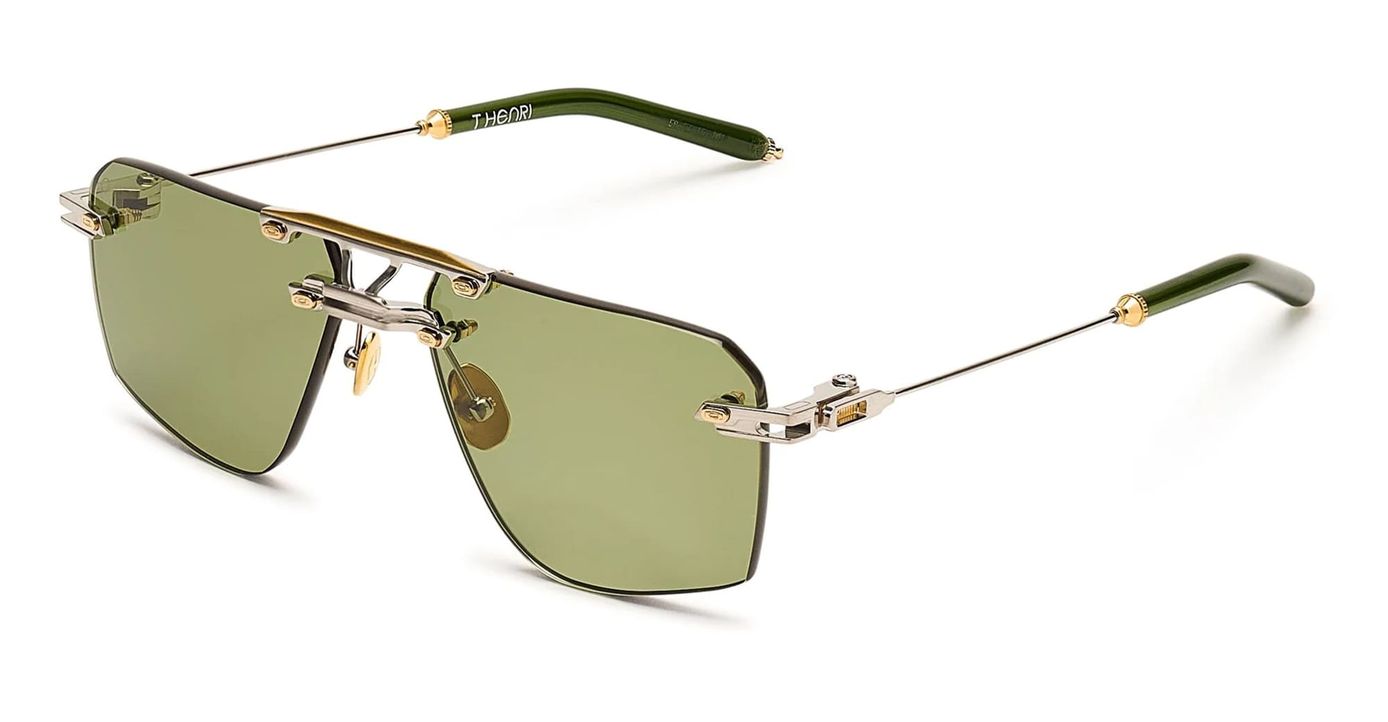 Ottica Mondello Roma - T HENRI - SMA - SPECTRE - ANOMOLY - Titanium - shape Aviator - Gold - EYEWEAR - SUNGLASSES - Unisex,Uomo,Donna,Women,Men - lens Green - Made In Japan