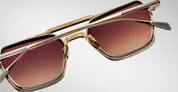 Ottica Mondello Roma - Jacques Marie Mage - JMMCMD-16H - COMMODORE - ROMA - Titanium - shape Squared - Gold - EYEWEAR - SUNGLASSES - Unisex,Uomo,Donna,Women,Men - lens Gradient brown - Made In Japan