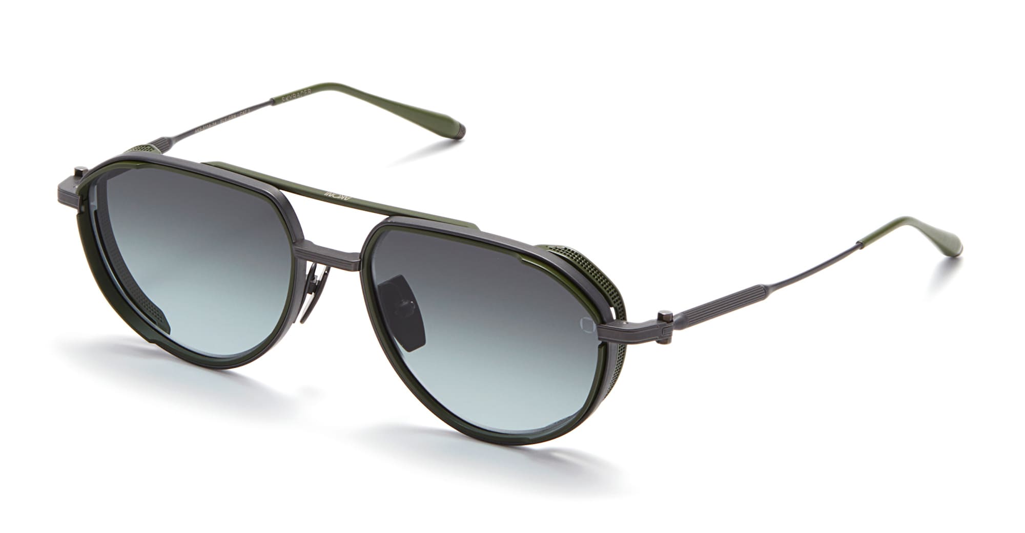  MATTE GREEN - Titanium - shape Pilot - green - EYEWEAR - SUNGLASSES - Uomo,Men - lens Gradient grey - Made In Japan