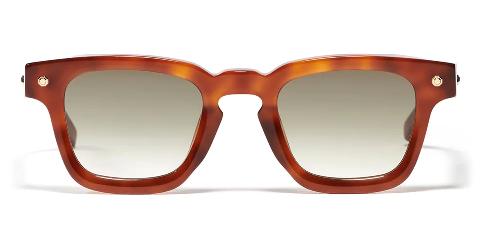 Ottica Mondello Roma - John Dalia - P16-C123-47 - PROJECT 16 (47) -  C123 Cognac / Rose Gold - Acetate - shape Squared - brown - EYEWEAR - SUNGLASSES - Unisex,Uomo,Donna,Women,Men - lens Gradient green - Made In France