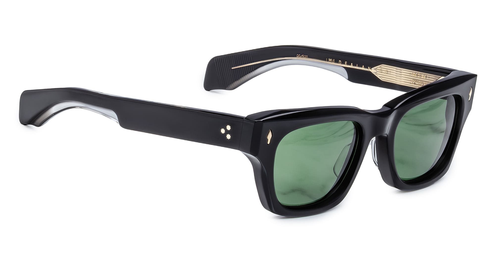 Ottica Mondello Roma - Jacques Marie Mage - JMMDEX-18V - DEALAN 53 - VENOM - Acetate - shape Squared - Black - EYEWEAR - SUNGLASSES - Unisex,Uomo,Donna,Women,Men - lens Green - Made In Japan