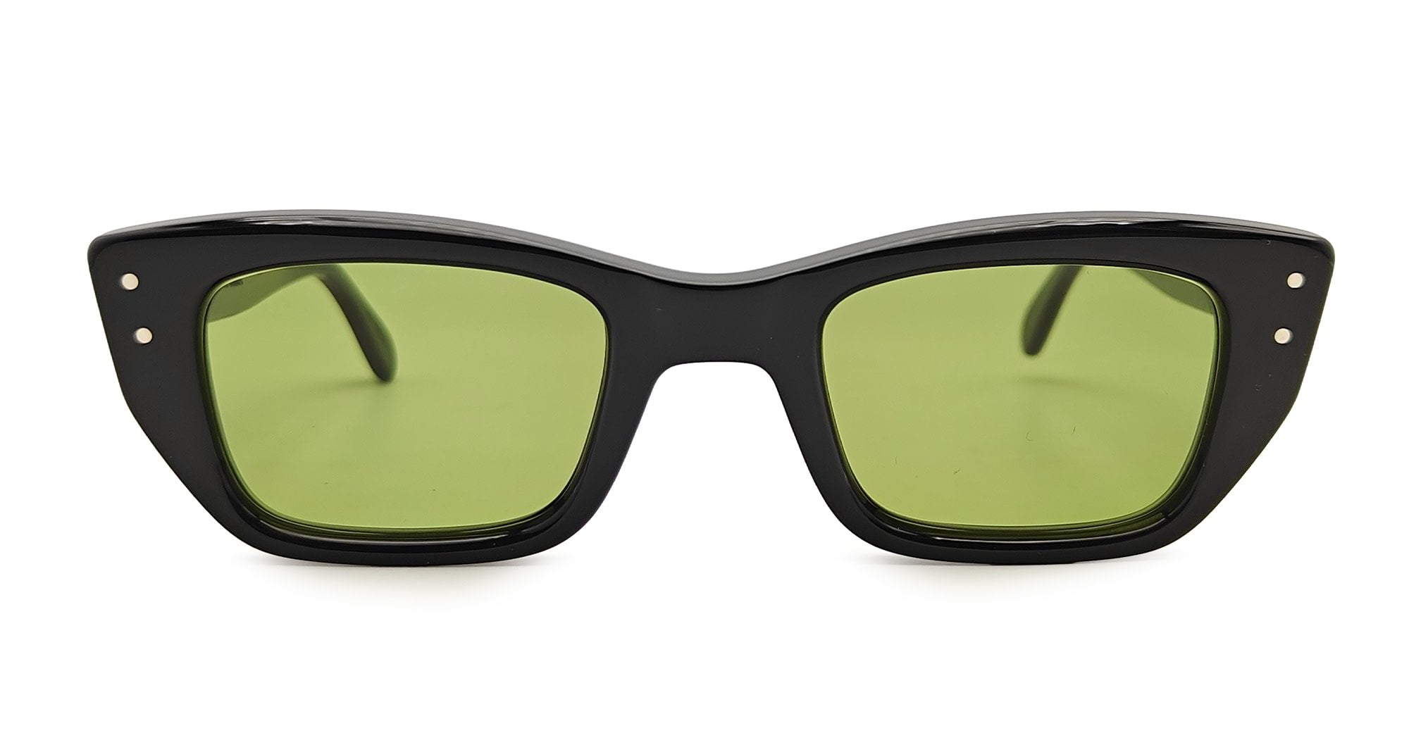  GREEN LENS - Acetate - shape Rectangular - Black - EYEWEAR - SUNGLASSES - Unisex,Uomo,Donna,Women,Men - lens Green - Made In Japan