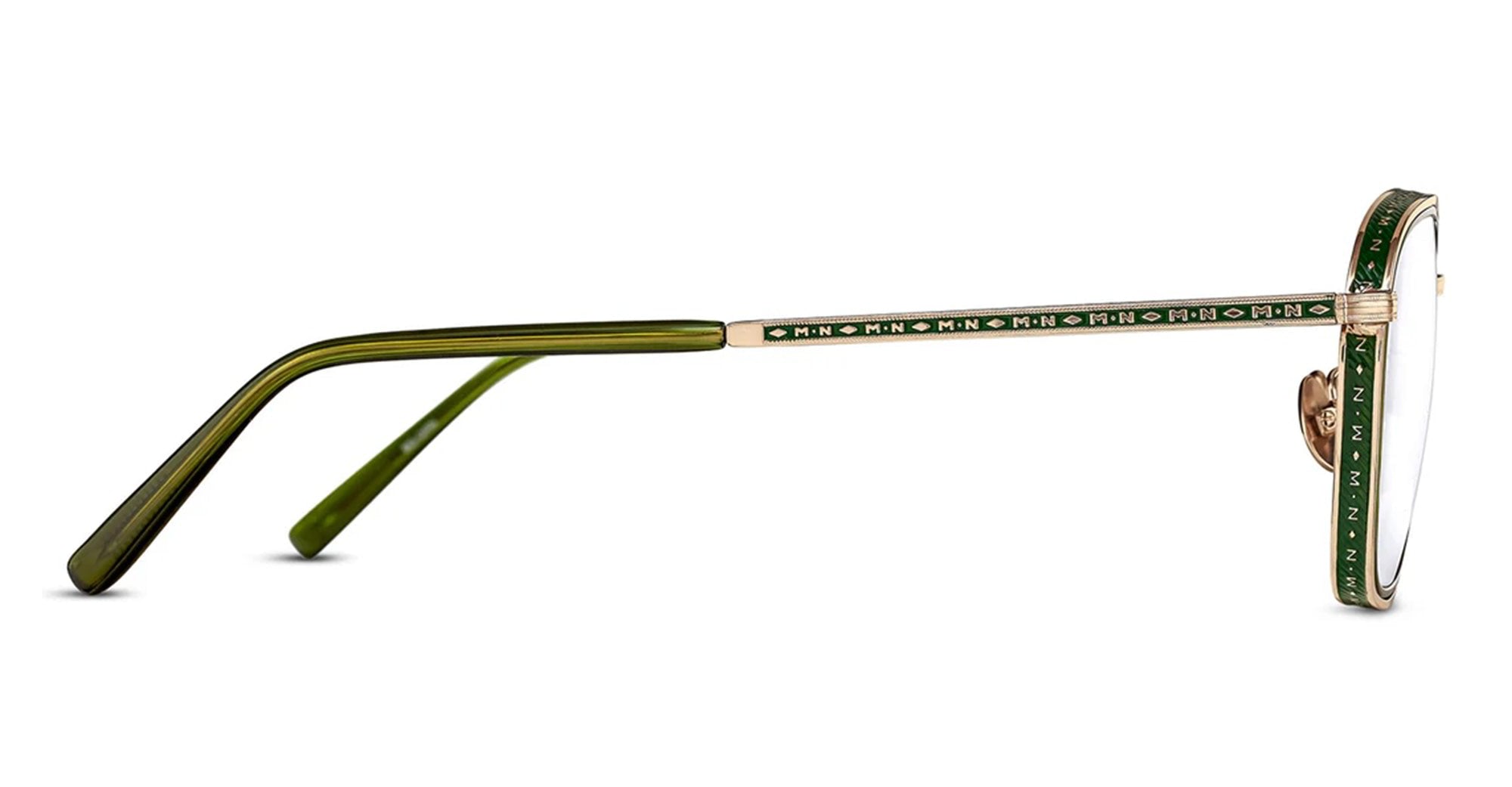  GREEN RX - Titanium - shape Squared - gold, green - EYEWEAR - EYEGLASSES - Unisex,Uomo,Donna,Women,Men - lens Clear - Made In Japan
