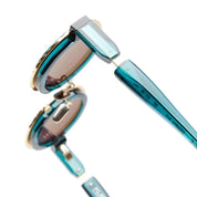 Ottica Mondello Roma - Kuboraum - KRS0Z3RF0000002Y - MASK Z3 RF - LIGHT GOLD / TRANSPARENT DARK GREEN - titanium, acetate - shape Round - gold, green - EYEWEAR - SUNGLASSES - Unisex,Uomo,Donna,Women,Men - lens Grey - Made In Italy
