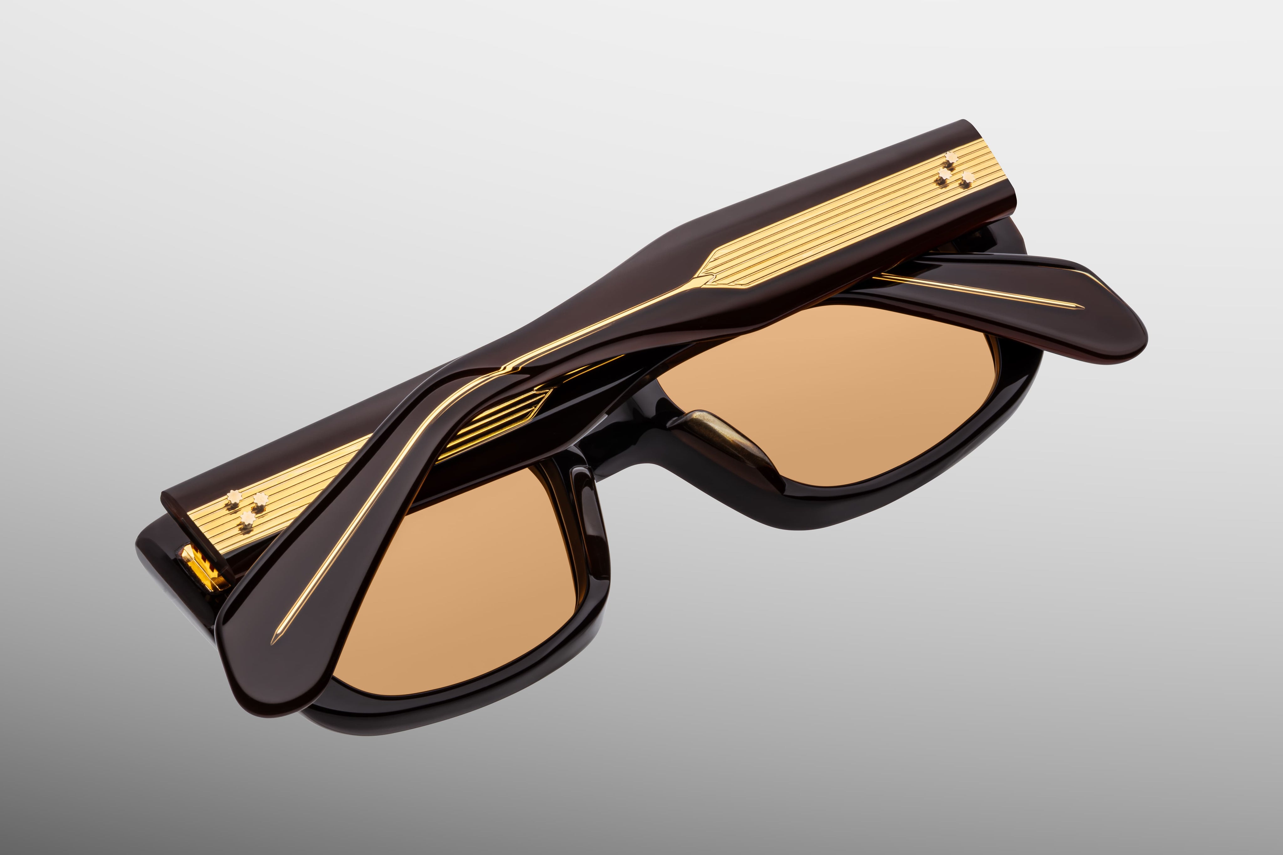 Ottica Mondello Roma - Jacques Marie Mage - JMMCO-5K - CORNICHE - WALNUT - Acetate - shape Rectangular - brown - EYEWEAR - SUNGLASSES - Unisex,Uomo,Donna,Women,Men - lens orange - Made In Japan