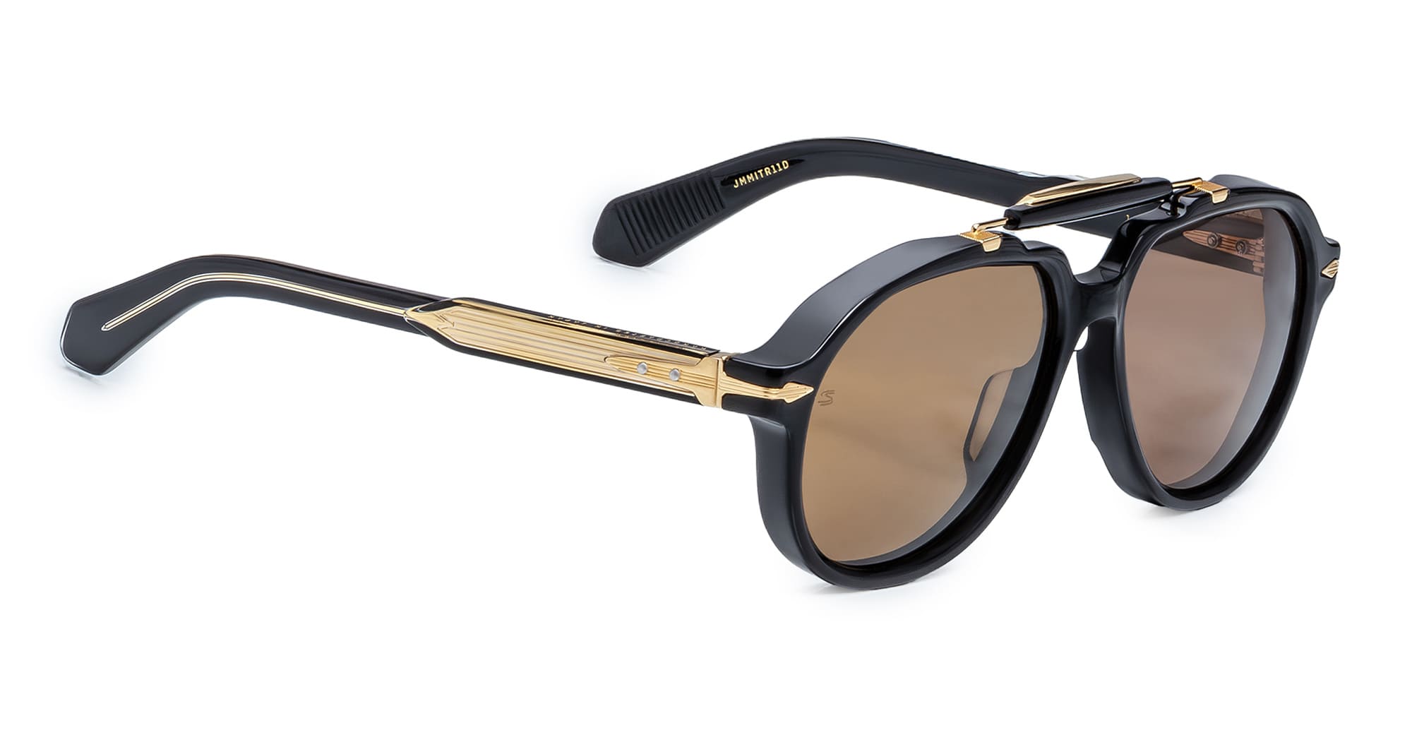 Ottica Mondello Roma - Jacques Marie Mage - JMMITR-11D - AYRTON SENNA BY JMM: 1991 in ECLIPSE 2 - Acetate - shape Pilot - Black - EYEWEAR - SUNGLASSES - Unisex,Uomo,Donna,Women,Men - lens Brown - Made In Japan