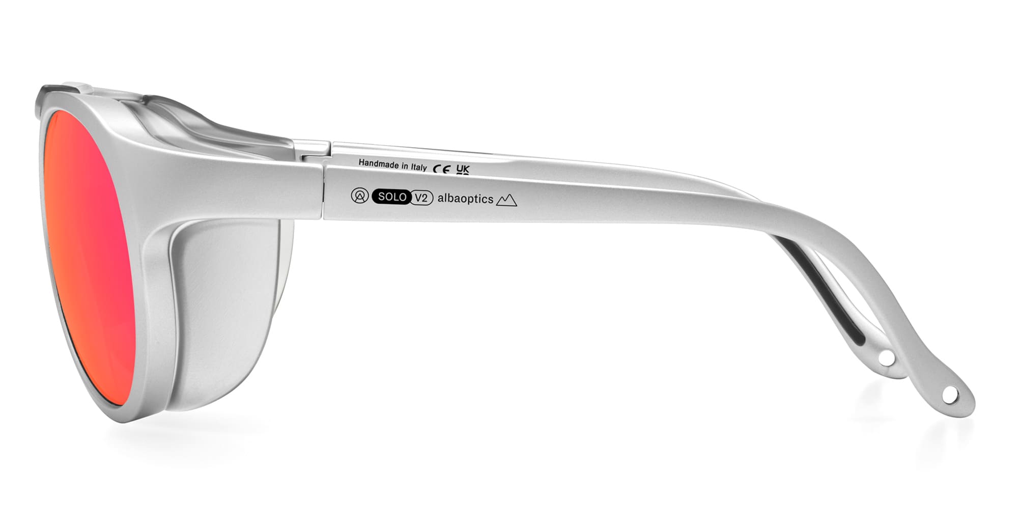 Ottica Mondello Roma - Alba Optics - 8050054517063 - SOLO II - SILVER METAL / VZUM LAVA - Tr90 - shape  - Silver - EYEWEAR - SUNGLASSES - Unisex,Uomo,Donna,Women,Men - lens  - Made In Italy