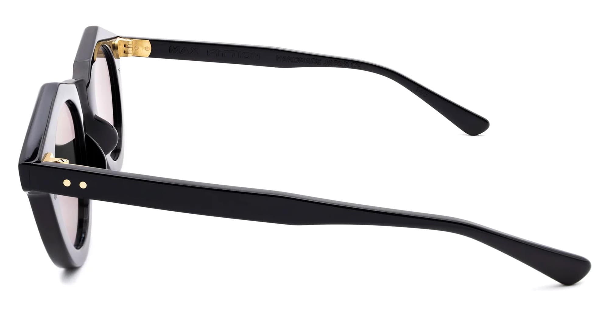 Ottica Mondello Roma - Max Pittion - MXPL-018A - VOILA 44  - PIANO BLACK / GREY LENS - Acetate - shape Round - Black - EYEWEAR - SUNGLASSES - Unisex,Uomo,Donna,Women,Men - lens Grey - Made In Japan