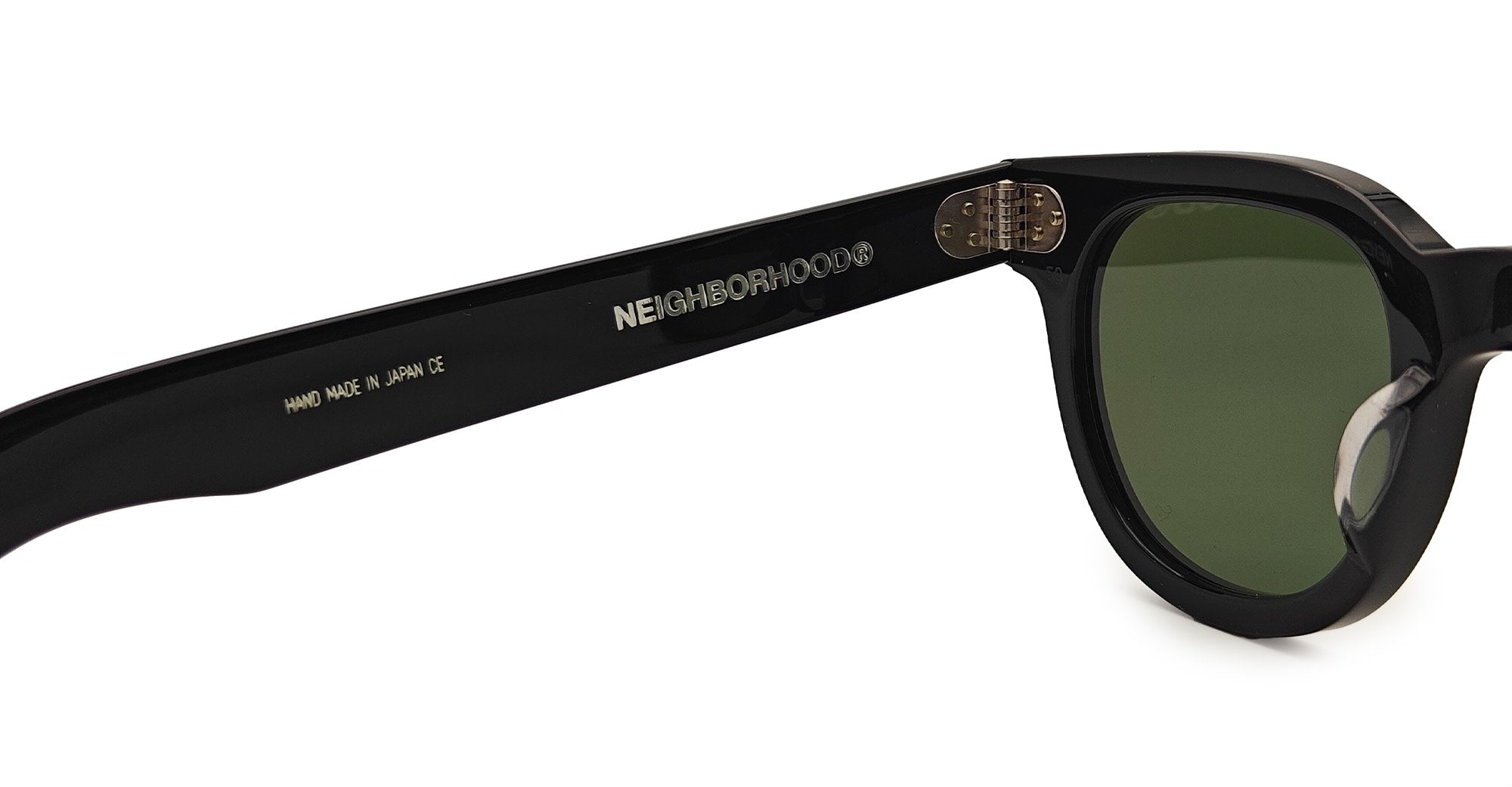 Ottica Mondello Roma - Julius Tart - JTPL-108A-2B-G-15 - FDR X NEIGHBORHOOD 50X24 - BLACK / G-15 LENS - Acetate - shape Round - Black - EYEWEAR - SUNGLASSES - Unisex,Uomo,Donna,Women,Men - lens Green - Made In Japan