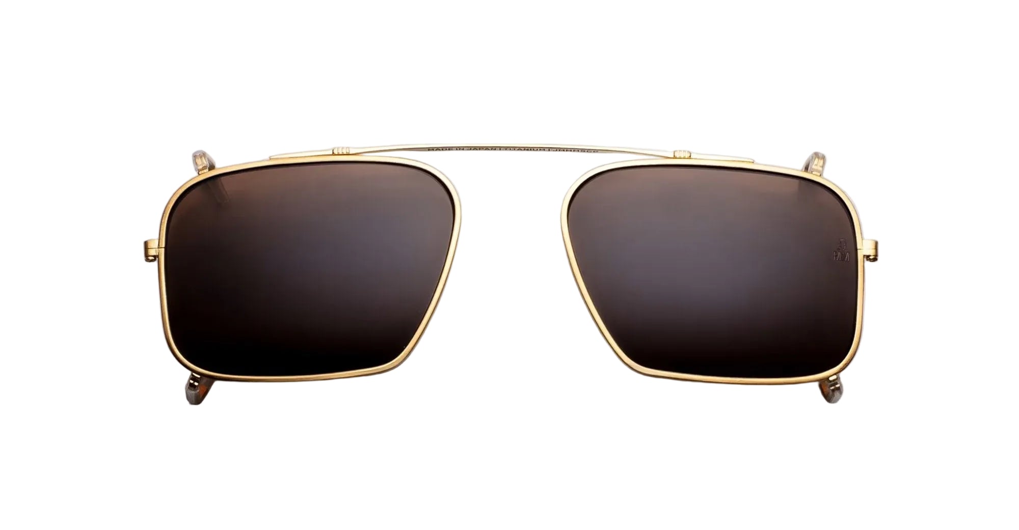 Ottica Mondello Roma - Jacques Marie Mage - JMMMSCP-40 - MOSCOVA CLIP ON - GOLD - Titanium - shape Rectangular - Gold - EYEWEAR - SUNGLASSES - Unisex,Uomo,Donna,Women,Men - lens Brown - Made In Japan
