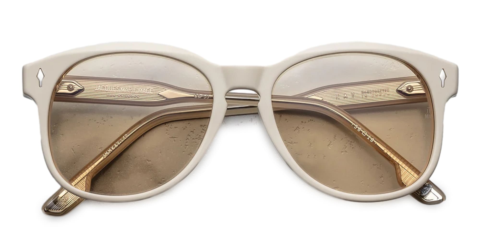 Ottica Mondello Roma - Jacques Marie Mage - JMMKAY-14R - SUEDE COLLECTION: KAY - SUN SUEDE - Acetate - shape Round - beige - EYEWEAR - SUNGLASSES - Donna,Women - lens yellow - Made In Japan