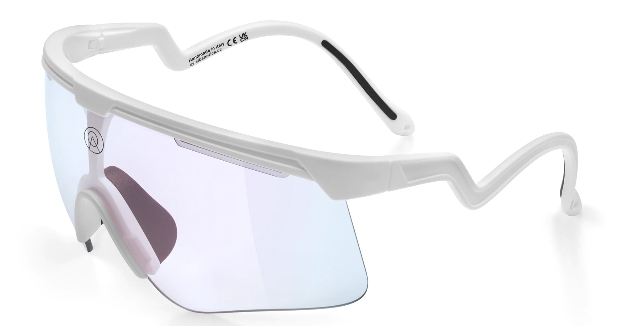 Ottica Mondello Roma - Alba Optics - 8050054518626 - DELTA - WHITE / VZUM F-LENS FIRE - Tr90 - shape Mask - White - EYEWEAR - SUNGLASSES - Unisex,Uomo,Donna,Women,Men - lens red - Made In Italy