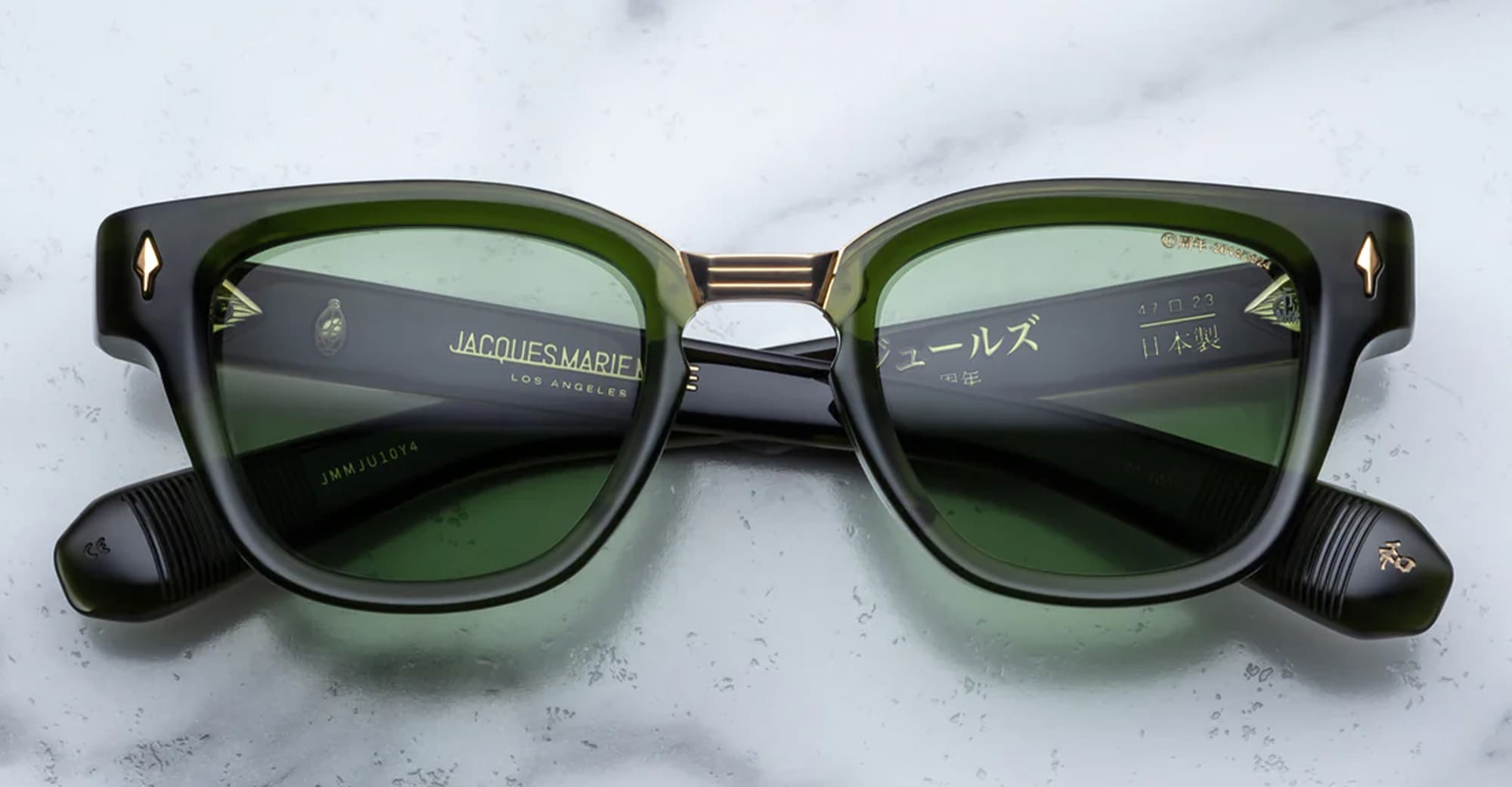 Ottica Mondello Roma - Jacques Marie Mage - JMMJU-10Y4 - DECADE COLLECTION: JULES -  ROVER - Acetate - shape Panto - green - EYEWEAR - SUNGLASSES - Uomo,Men - lens Green - Made In Japan