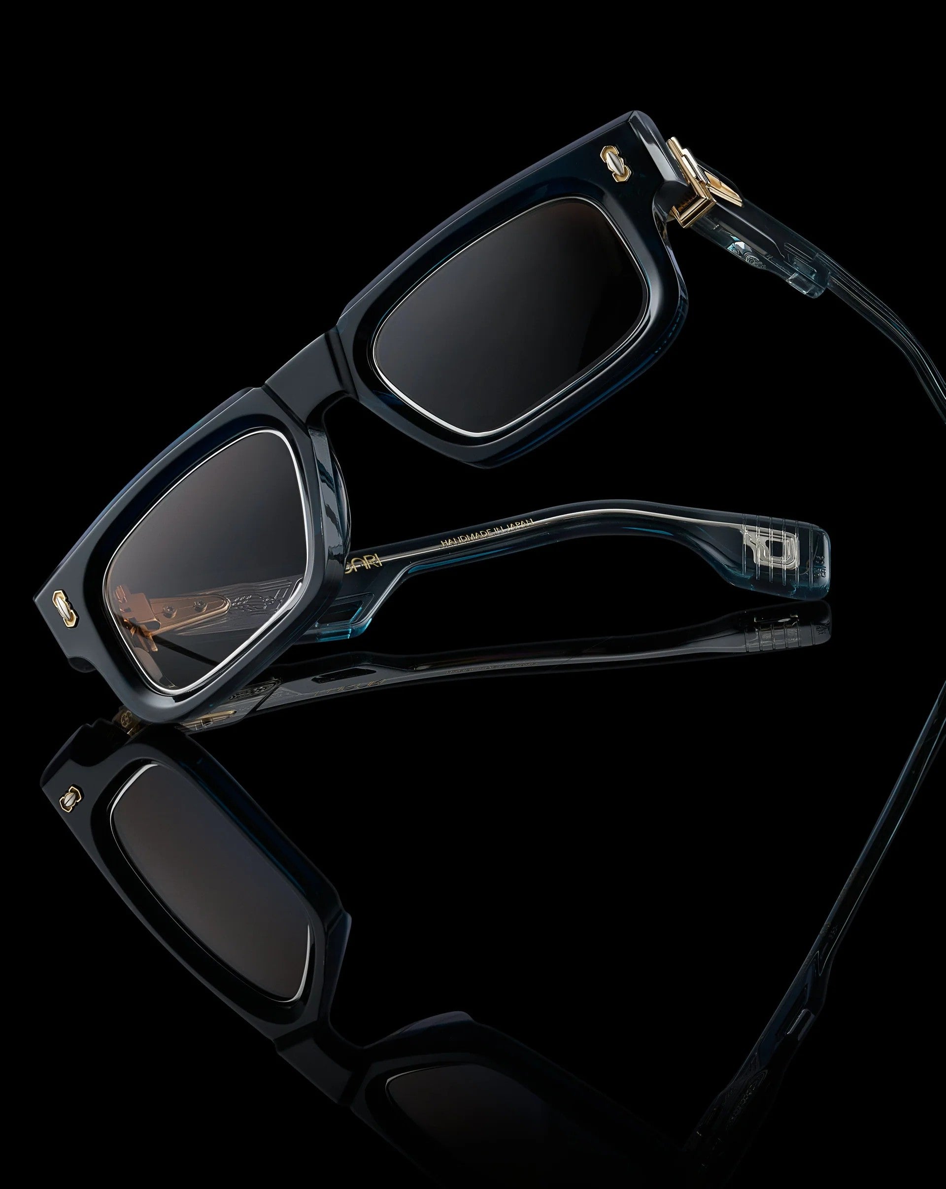 Ottica Mondello Roma - T HENRI - SPCU2 - SUPERLEGGERA - DEEP BLUE II - Acetate, titanium - shape Rectangular - blue - EYEWEAR - SUNGLASSES - Unisex,Uomo,Donna,Women,Men - lens Gradient brown - Made In Japan