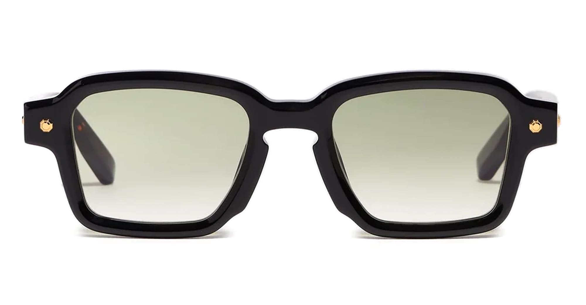 Ottica Mondello Roma - John Dalia - P07-C106 - PROJECT 07 - C106 Shiny Black / Yellow Gold - Acetate - shape Squared - Black, gold - EYEWEAR - SUNGLASSES - Unisex,Uomo,Donna,Women,Men - lens Gradient green - Made In France