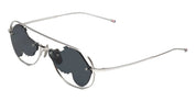 Ottica Mondello Roma - Thom Browne - UES966A-G0001-045-54 - AVIATOR SUNGLASSES W/HECTOR LENS - SILVER - Titanium - shape  - Silver - EYEWEAR - EYEGLASSES - Unisex,Uomo,Donna,Women,Men - lens Grey - Made In Japan