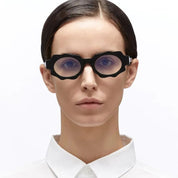 Ottica Mondello Roma - Kuboraum - KRO0G7BS000000OP - MASK G7 - BLACK SHINE RX - Acetate - shape Oval - Black - EYEWEAR - EYEGLASSES - Donna,Women - lens Clear - Made In Italy