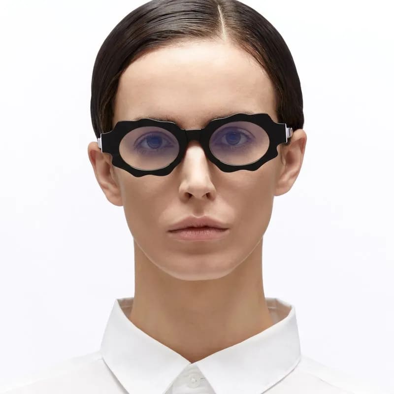 Ottica Mondello Roma - Kuboraum - KRO0G7BS000000OP - MASK G7 - BLACK SHINE RX - Acetate - shape Oval - Black - EYEWEAR - EYEGLASSES - Donna,Women - lens Clear - Made In Italy