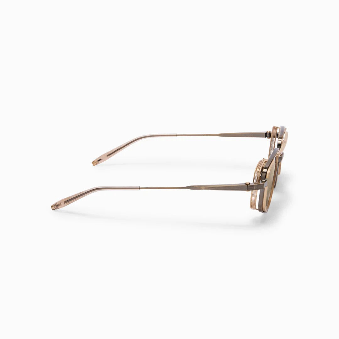 Ottica Mondello Roma - Akoni - AKS-534C-55 - ATLANTIS - ANTIQUE GOLD - Titanium - shape Navigator - Gold - EYEWEAR - SUNGLASSES - Unisex,Uomo,Donna,Women,Men - lens Brown - Made In Japan